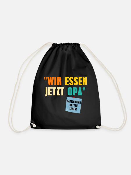 Wir essen jetzt Opa - Turnbeutel - Schwarz