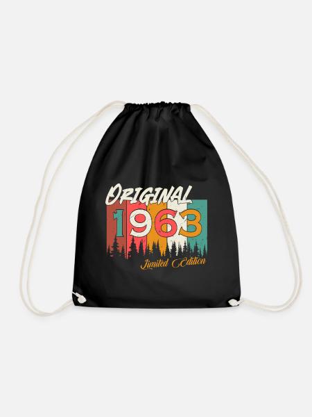 Original 1963 Jahrgang Vintage Geburtstag Retro - Turnbeutel - Schwarz