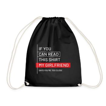 If You Can Read This My Girlfriend - Girlfriend - Drawstring Bag - black - Front
