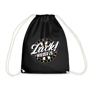 Zack wieder 26, Dartspieler Outfit, Geschenkidee - Turnbeutel - Schwarz - Vorne