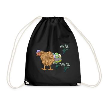 Poulet Volaille Œufs Nid Œufs de Pâques Pâques - Sac de sport léger - noir - Devant