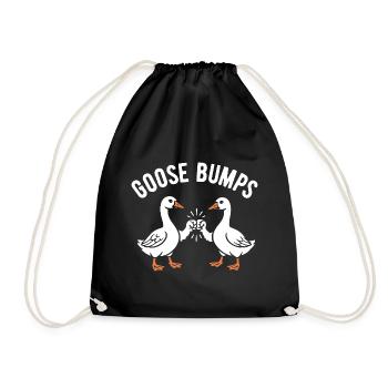 Goose bumps - Geese with Fistbump - Word Game - Drawstring Bag - black - Front