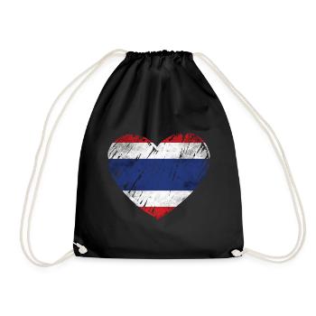 Thailand Flagge - Turnbeutel - Schwarz - Vorne