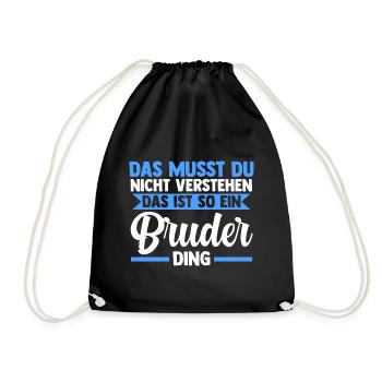 Geschwister Familie Brüder Bruder - Turnbeutel - Schwarz - Vorne