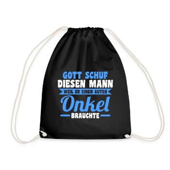 Patenonkel Pate Onkel - Turnbeutel - Schwarz - Vorne
