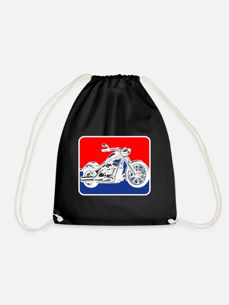 Chopper american Motorrad Logo - Turnbeutel - Schwarz