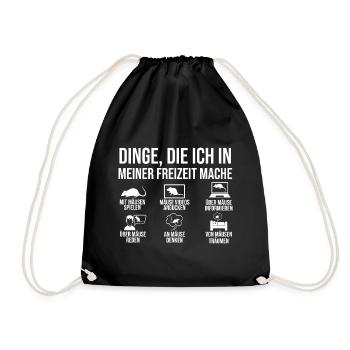 Dinge die ich in meiner Freizeit mache mit Mäusen - Turnbeutel - Schwarz - Vorne