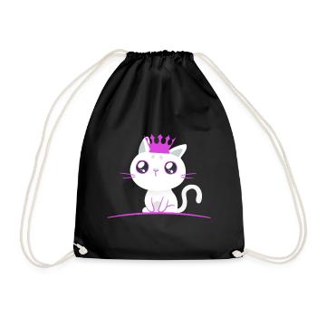 Chaton Princesse Chat Chats Enfants Bébé - Sac de sport léger - noir - Devant
