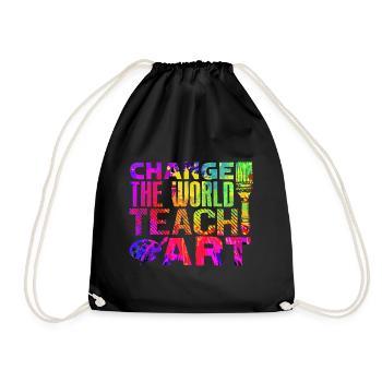 Art Teacher Change The World Teach Art - Drawstring Bag - black - Front