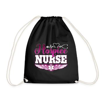 Funny Hospice Nurse - Drawstring Bag - black - Front
