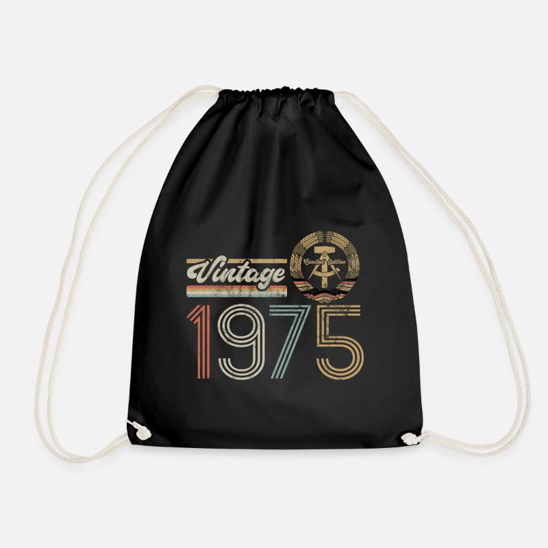 Vintage 1975 Limited Edition - Geburtstag DDR - Turnbeutel - Schwarz
