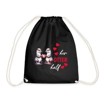 Otter half liebe geschenk - Turnbeutel - Schwarz - Vorne