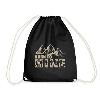 Born to Hike Hiking Wanderer - Drawstring Bag - black - Front