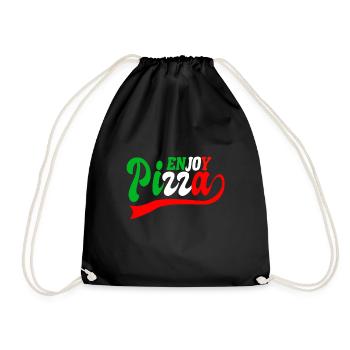 enjoy pizza - Turnbeutel - Schwarz - Vorne