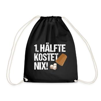 1. Hälfte Kostet Nix Schocken Würfelspiel Knobeln - Turnbeutel - Schwarz - Vorne