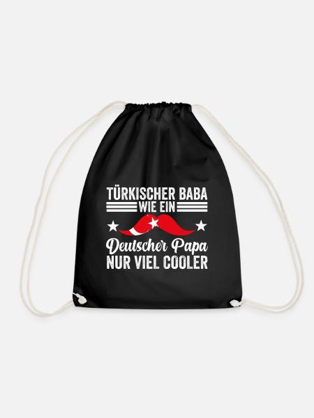 Türkischer Papa Baba Türke Vater Vatertag Türkei - Turnbeutel - Schwarz