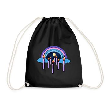 Candles Sky Beyond Rainbow Reincarnation - Drawstring Bag - black - Front