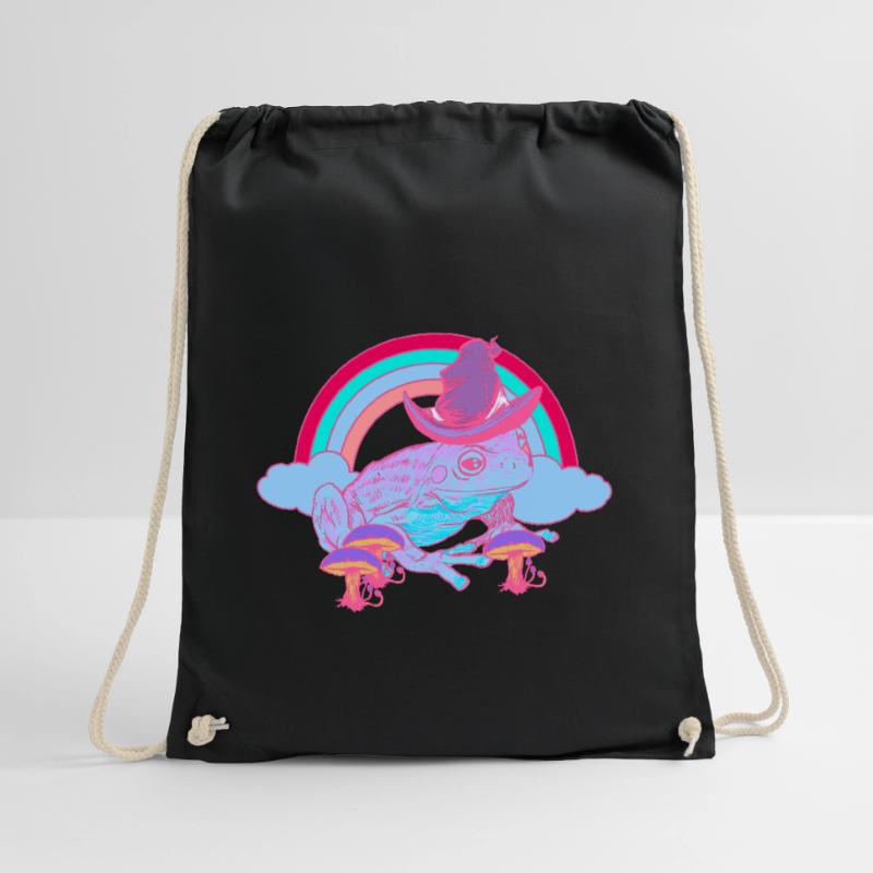 Magic Rainbow Toad Frog Wizard Frogs Drawstring Bag