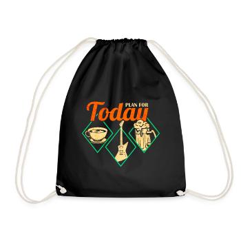 Rock and Roll and Beer - Drawstring Bag - black - Front