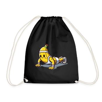Banana Power: Push-ups - Drawstring Bag - black - Front