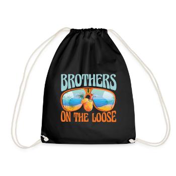 Brothers On The Loose Sibling Journey - Drawstring Bag - black - Front