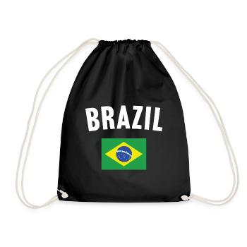 Brasilien Flagge - Turnbeutel - Schwarz - Vorne