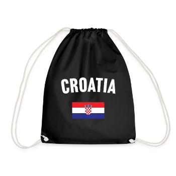 Croatia Flag - Drawstring Bag - black - Front
