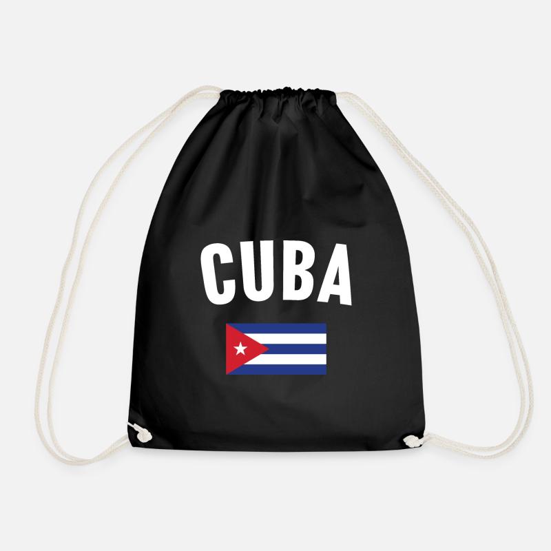 Cuba Flag - Drawstring Bag - black