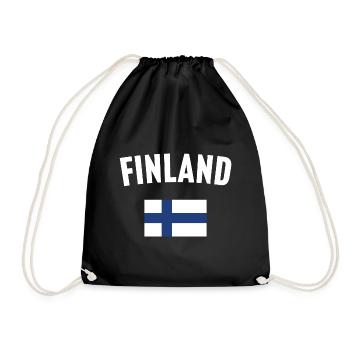 Finland Flag - Drawstring Bag - black - Front