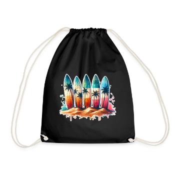 Surfing Surfers - Drawstring Bag - black - Front