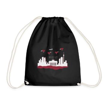 Berlin air - Berlin skyline with love balloons - Drawstring Bag - black - Front