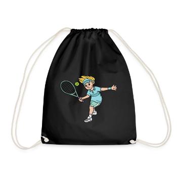 Motif du joueur de tennis pour enfants tennis pour enfants - Sac de sport léger - noir - Devant