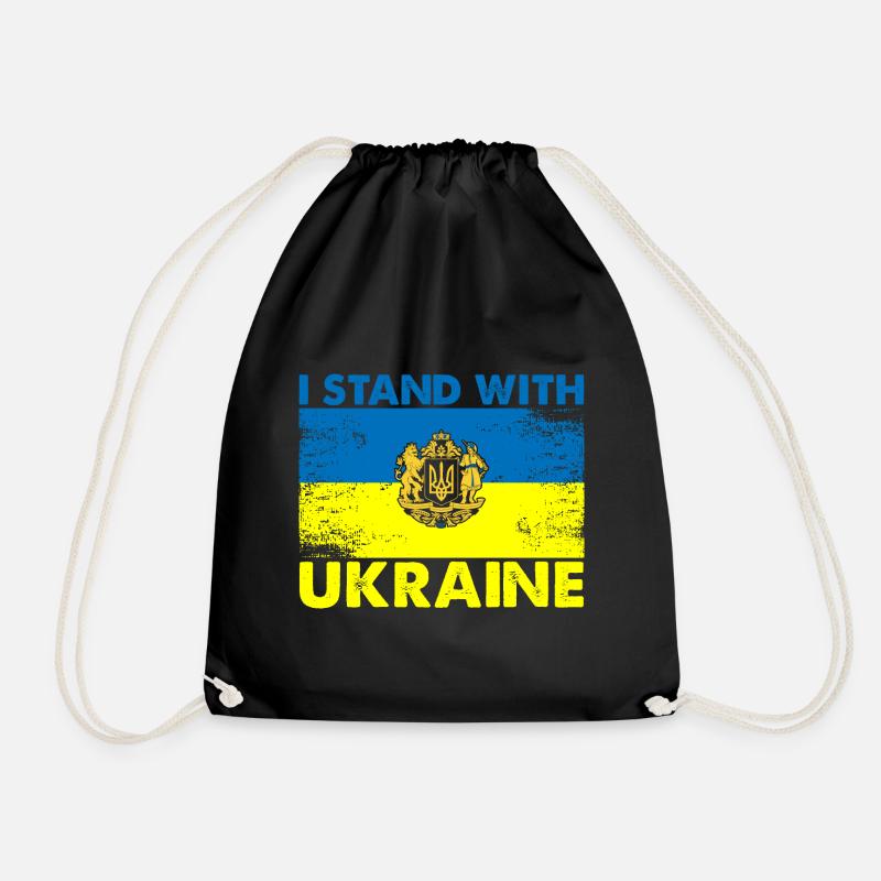 I Stand With Ukraine - Turnbeutel - Schwarz