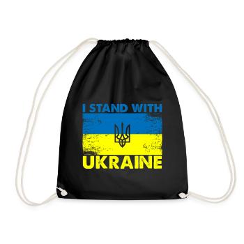 I Stand With Ukraine - Turnbeutel - Schwarz - Vorne