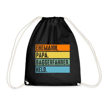 Baggerfahrer Papa Vater Tiefbauer Bagger - Turnbeutel - Schwarz - Vorne