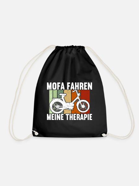Mofa Moped Rollerfahrer Roller - Turnbeutel - Schwarz
