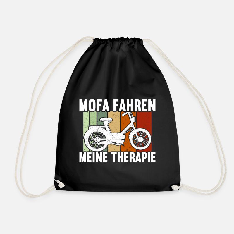 Mofa Moped Rollerfahrer Roller - Turnbeutel - Schwarz