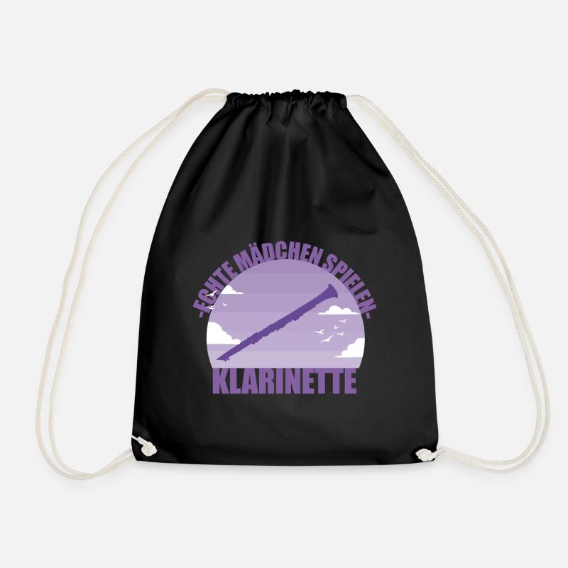 Klarinette Musikerin Instrument Mädchen Geschenk - Turnbeutel - Schwarz