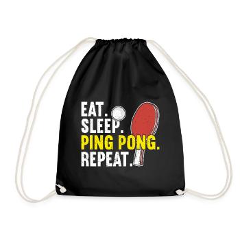 Ping Pong Table Tennis Ping-Pong - Drawstring Bag - black - Front