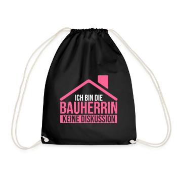 Bauherrin - Turnbeutel - Schwarz - Vorne