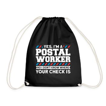 Postbote Briefträger Brief Paketdienst Geschenk - Turnbeutel - Schwarz - Vorne