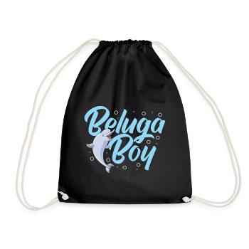 Beluga Whale Beluga Whale Whale Watching Dolphin Dolphin - Drawstring Bag - black - Front