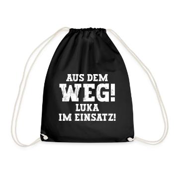 Luka Lustiger Spruch Vorname Name Luka - Turnbeutel - Schwarz - Vorne