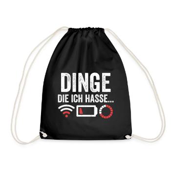 Dinge die ich hasse - Turnbeutel - Schwarz - Vorne