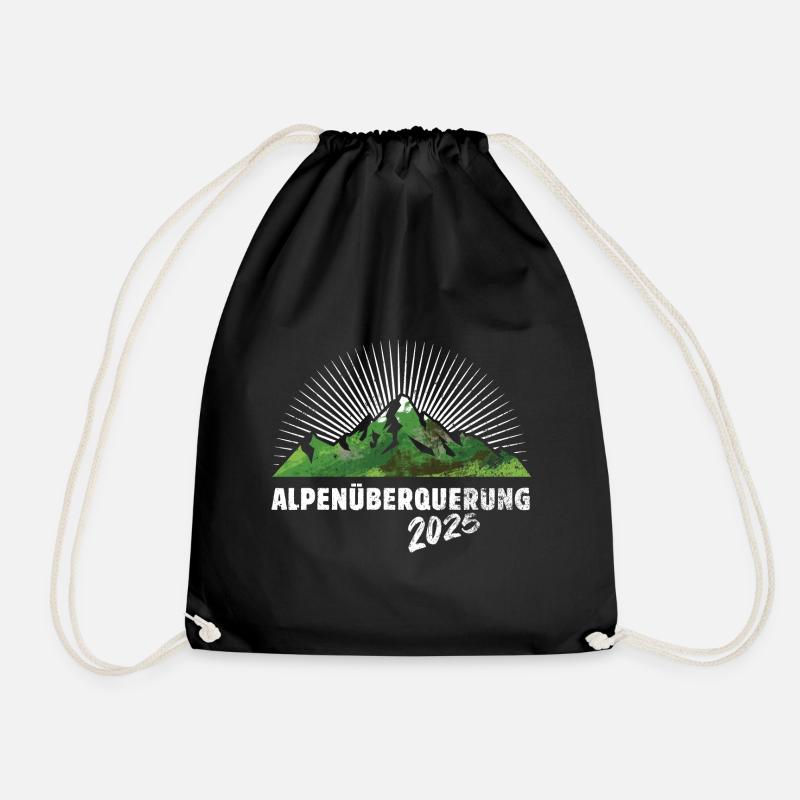 Alpenüberquerung Alpen Überquerung 2025 Wandern - Turnbeutel - Schwarz