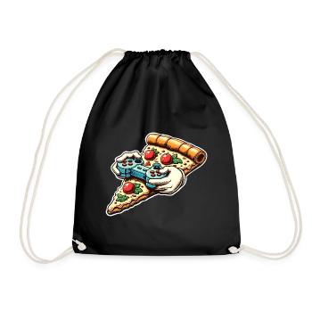 Pizza Gaming Gamer - Turnbeutel - Schwarz - Vorne