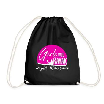 Girls Who Kayaking - Drawstring Bag - black - Front