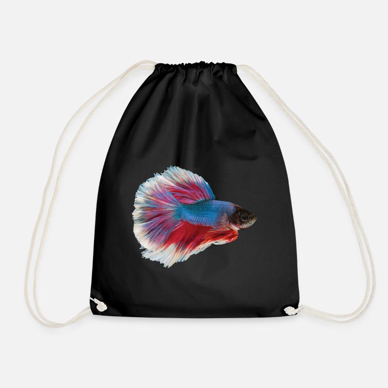 Kampffisch Aquaristik Gesichtsmaske - Turnbeutel - Schwarz