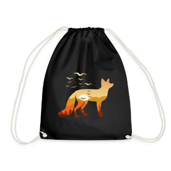 Fuchs Natur Wildnis - Turnbeutel - Schwarz - Vorne