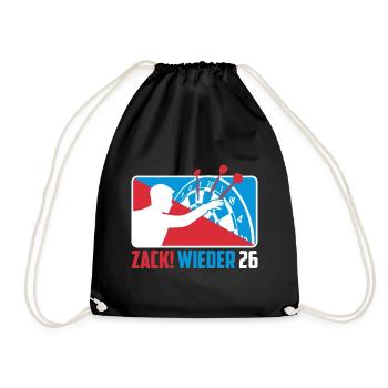 Zack wieder 26, Dartspieler Outfit, Geschenkidee - Turnbeutel - Schwarz - Vorne